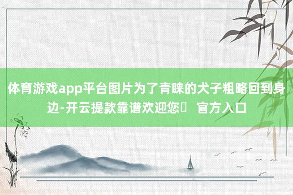 体育游戏app平台图片为了青睐的犬子粗略回到身边-开云提款靠谱欢迎您✅ 官方入口